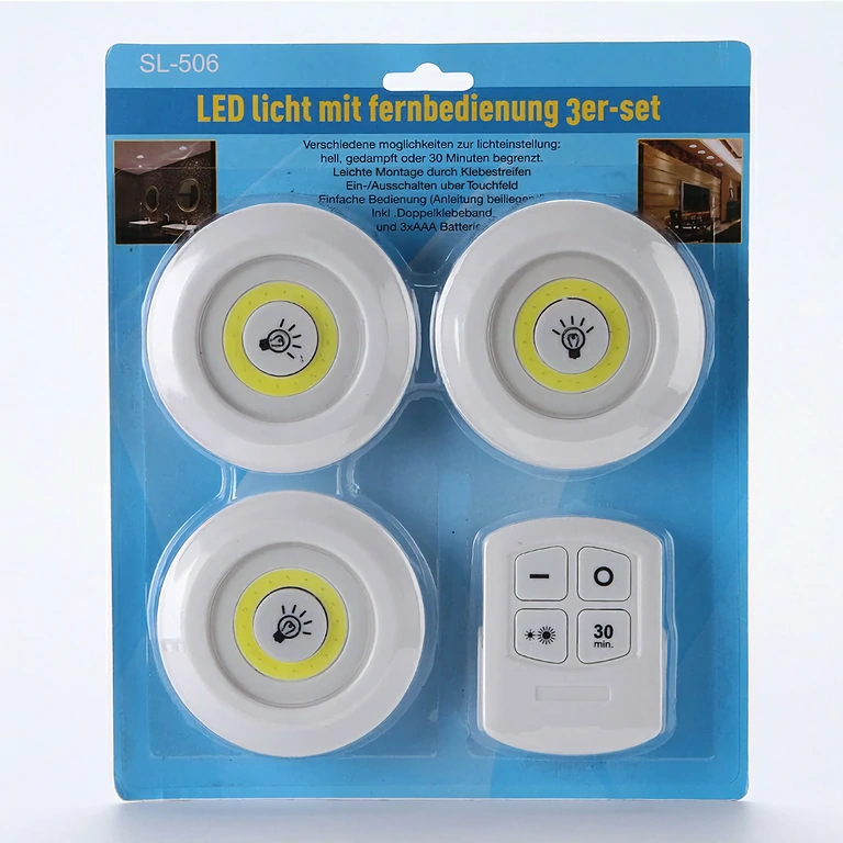 LED spots met instelbare helderheid: fel, dim en timer 30 minuten