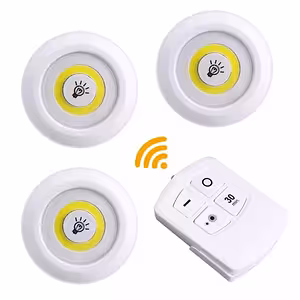 Set van 3 LED-spotlights met afstandsbediening – batterijlampen voor binnenverlichting