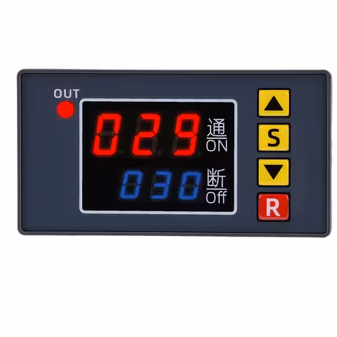 24V DC Tijdrelais Cyclisch – Programmeerbare Timer met Vertraagde en Herhalende Functie