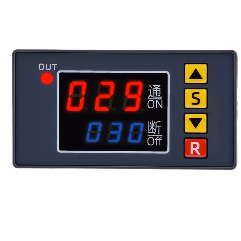 24V DC Tijdrelais Cyclisch – Programmeerbare Timer met Vertraagde en Herhalende Functie