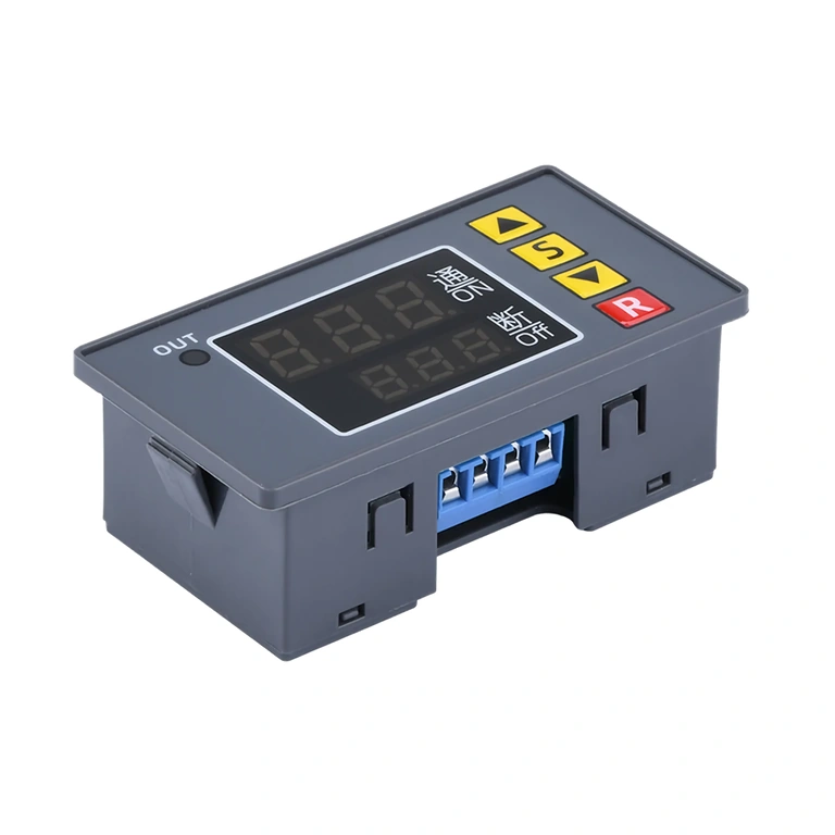 Knoppen "S", "▲", "▼" en "R" voor timerparameters instelling