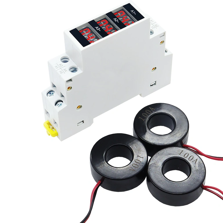 Nauwkeurige stroommeting 1–100A met digitale driefasige ampèremeter