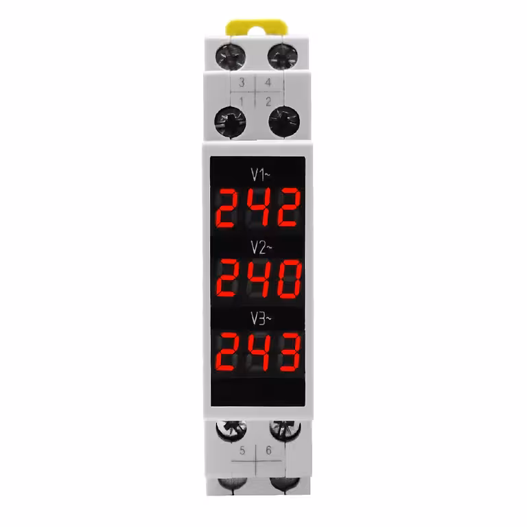 Driefasige Digitale Voltmeter voor Schakelbord – DIN-rail montage