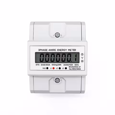 Driefasige Digitale Stroommeter voor Elektriciteit 380V – Nauwkeurige Verbruiksmonitor