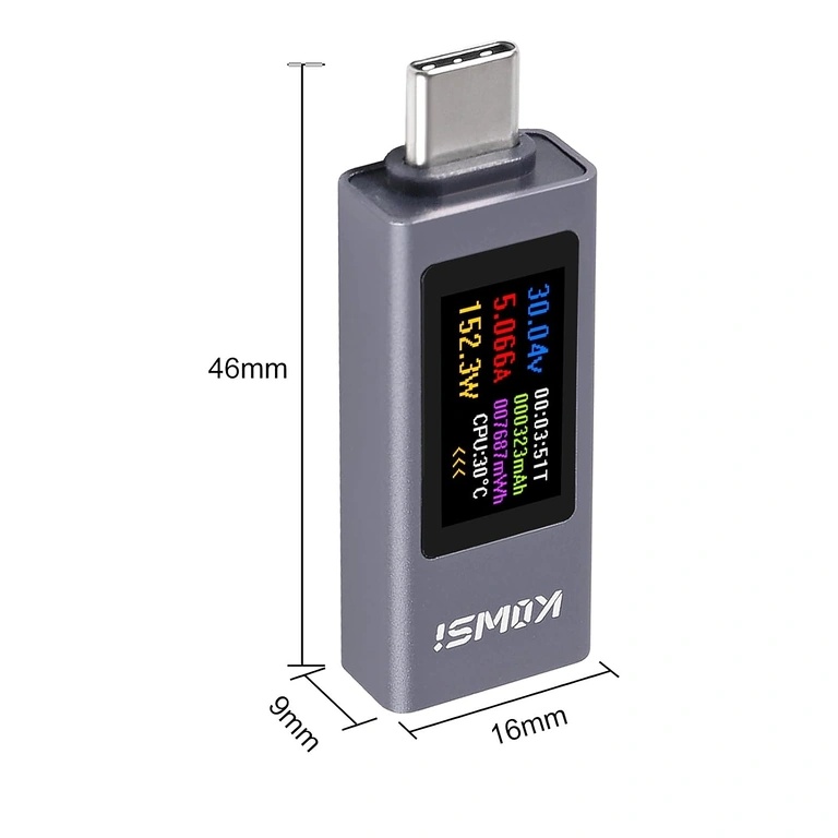 USB C Tester KWS-2302C zijaanzicht
