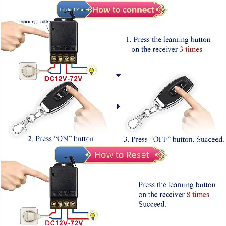 RF 433MHz module, relais met afstandsbediening voor nauwkeurige en veilige bediening