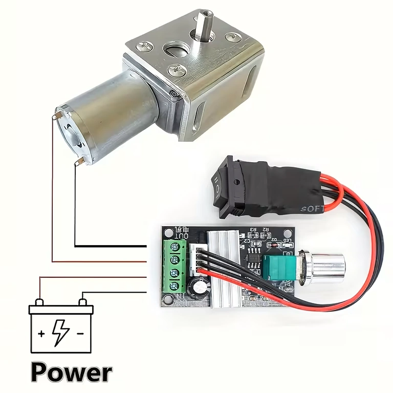 PWM-controller aansluiting voor DC motoren