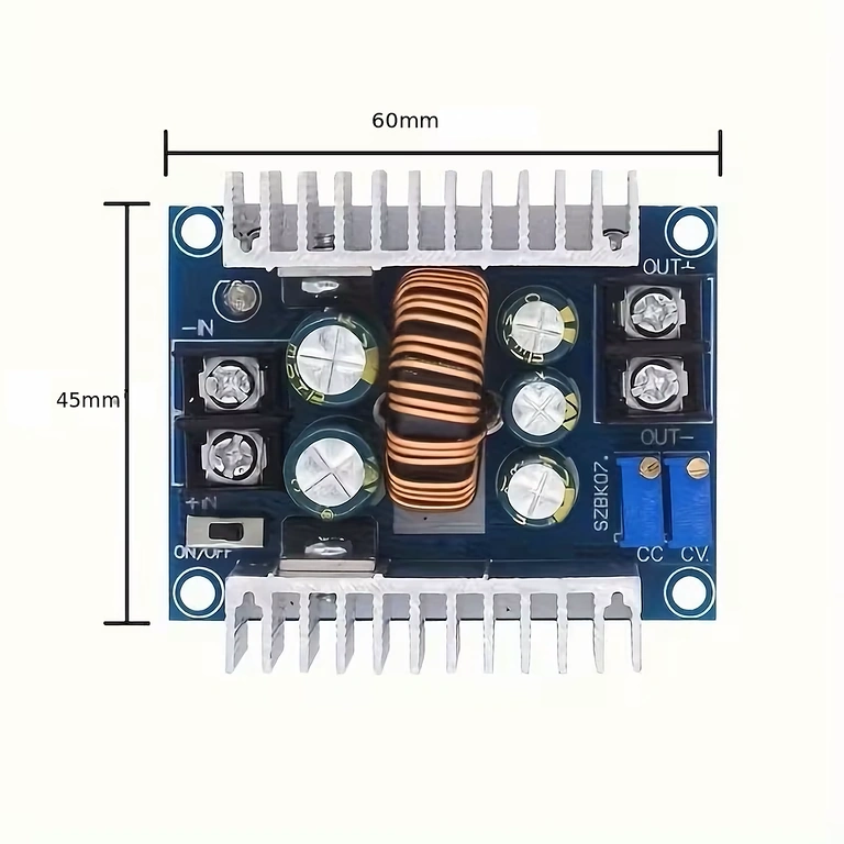 Compacte afmetingen van de 20A 300W step-down module