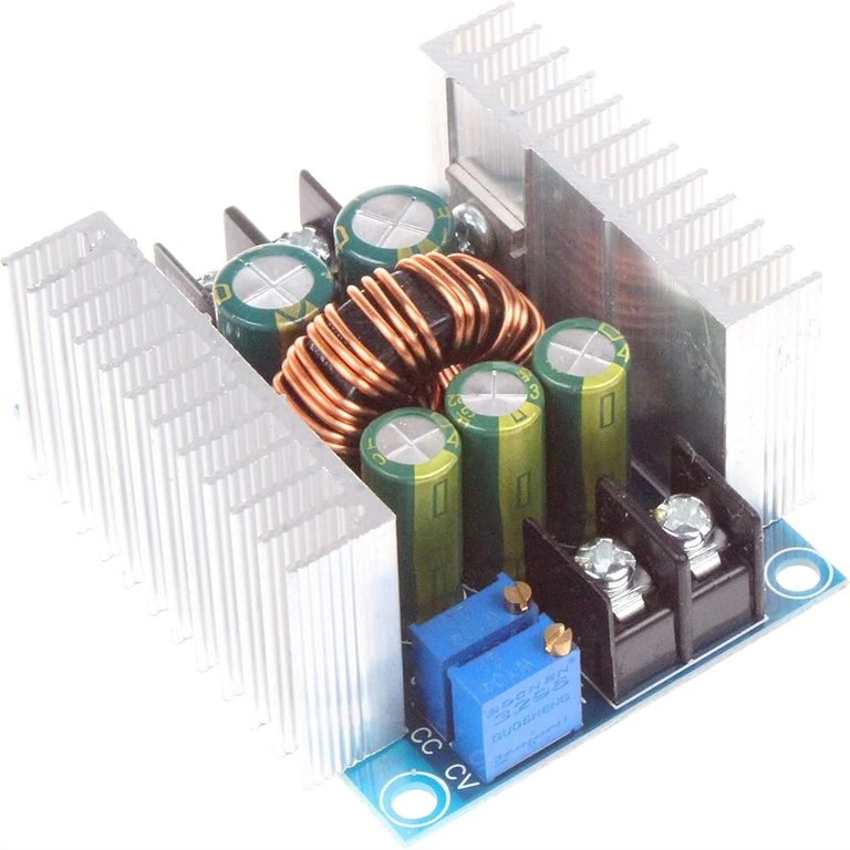 Spanning en stroom instellen op de 20A 300W CC/CV module