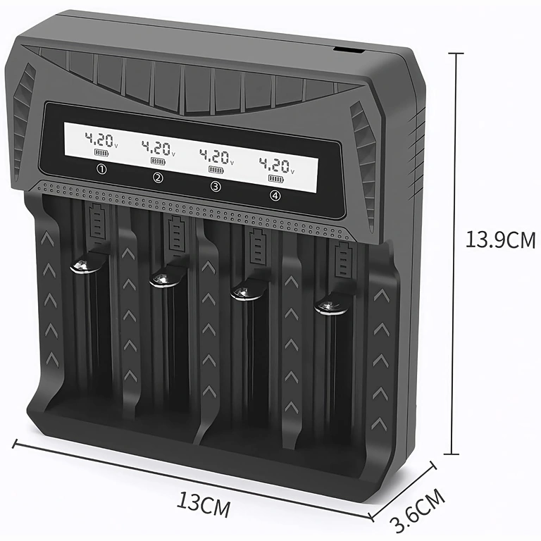 18650-lader compact en draagbaar ontwerp