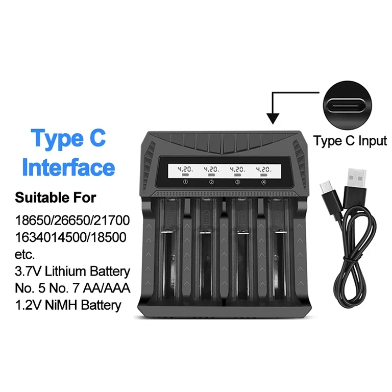 Lader compatibel met meerdere batterijtypes