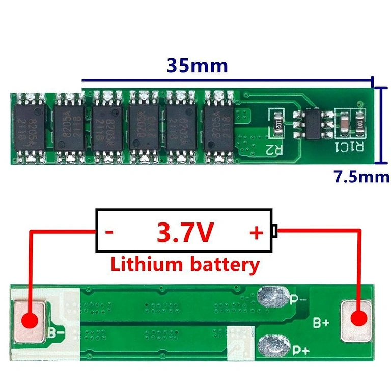 Pakket van 6 BMS modules aangesloten op kabels