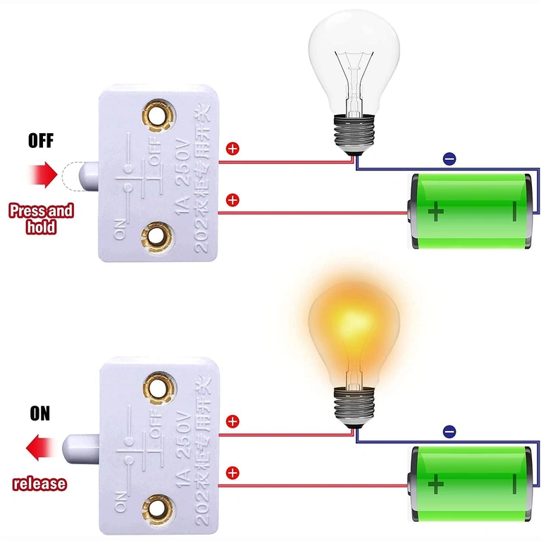 Voorbeeld van aansluiting van kastswitch