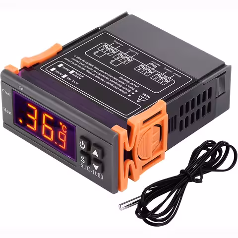 Digitale Temperatuurcontroller 220V/230V – STC1000 Elektronische Thermostaat met NTC Sensor en Dubbelrelais