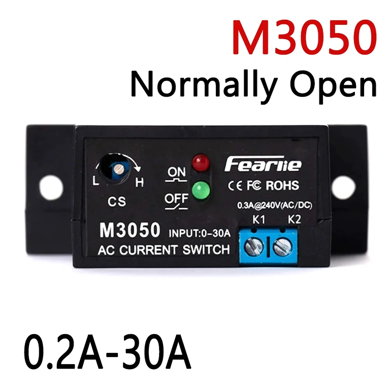 Detail van M3050-module met NO-contact en instelbare drempel