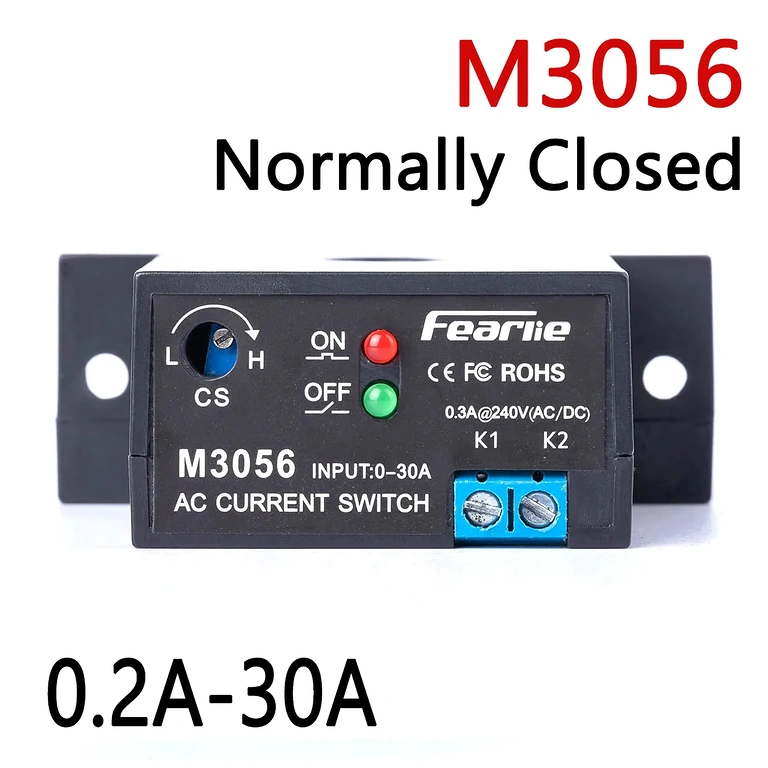 Detail van M3056-module met NC-contact en instelbare drempel