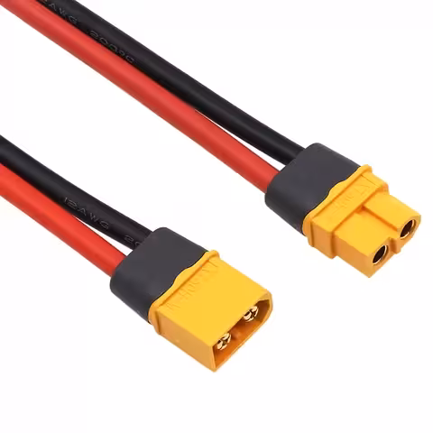 XT60 Stekker Vrouw + Man met Dikke Kabel 12AWG 30 cm – XT60H Connector voor Hoge Capaciteit Batterijen