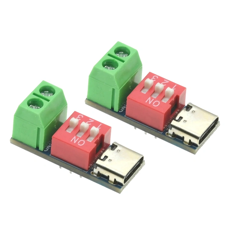 Selectie van spanning 5V–20V via DIP