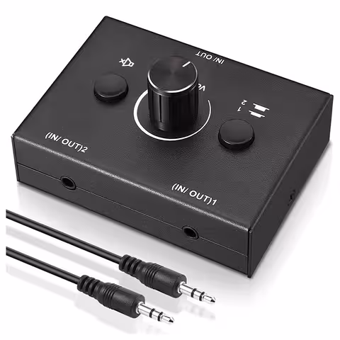 HiFi Audio Schakelaar Stereo – Bron Selector, Speaker Signaal en RCA/Jack 3,5 mm Splitter