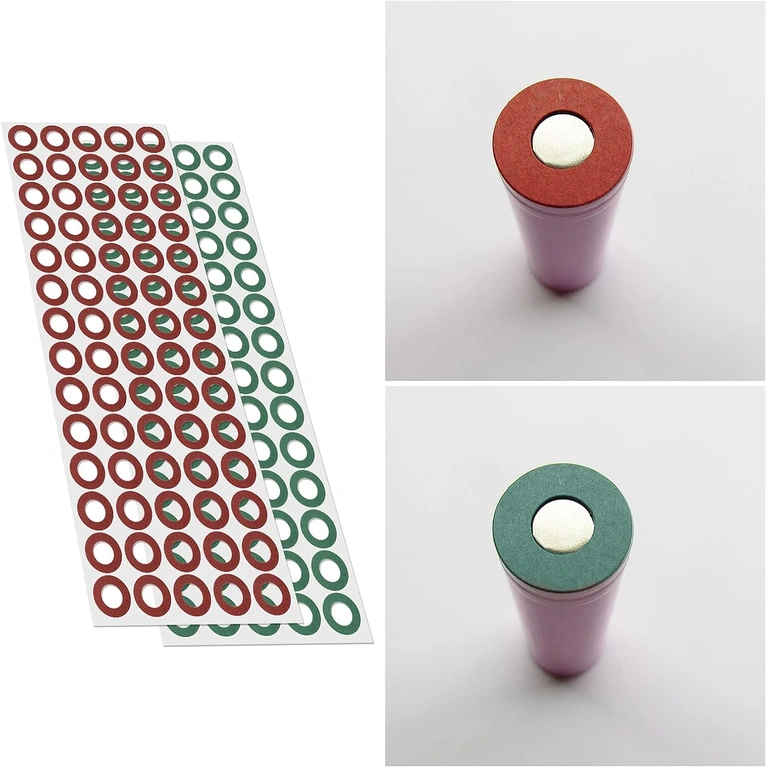 Close-up van isolatiepapier voor 18650-batterijen