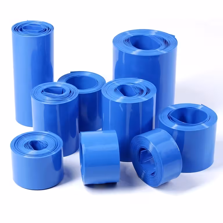 Cellpack Krimpkous Blauw voor 18650 Batterijen, per meter (1 m), diameters 120 mm, 160 mm en 200 mm