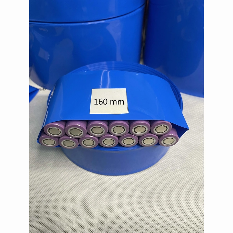 Blauwe krimpkous 160 mm voor 18650-batterijpacks