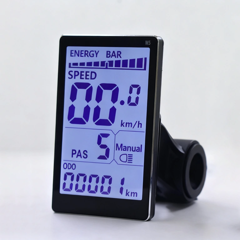 Zijaanzicht van de kit controller en het M5-display voor elektrische fiets 500W–1000W