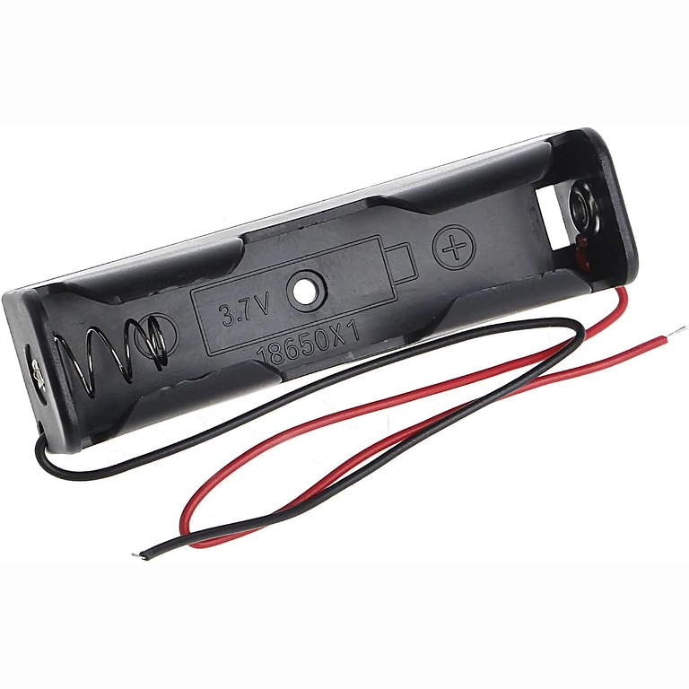 Zijaanzicht van de batterijhouder Zijaanzicht van de 18650 batterijhouder