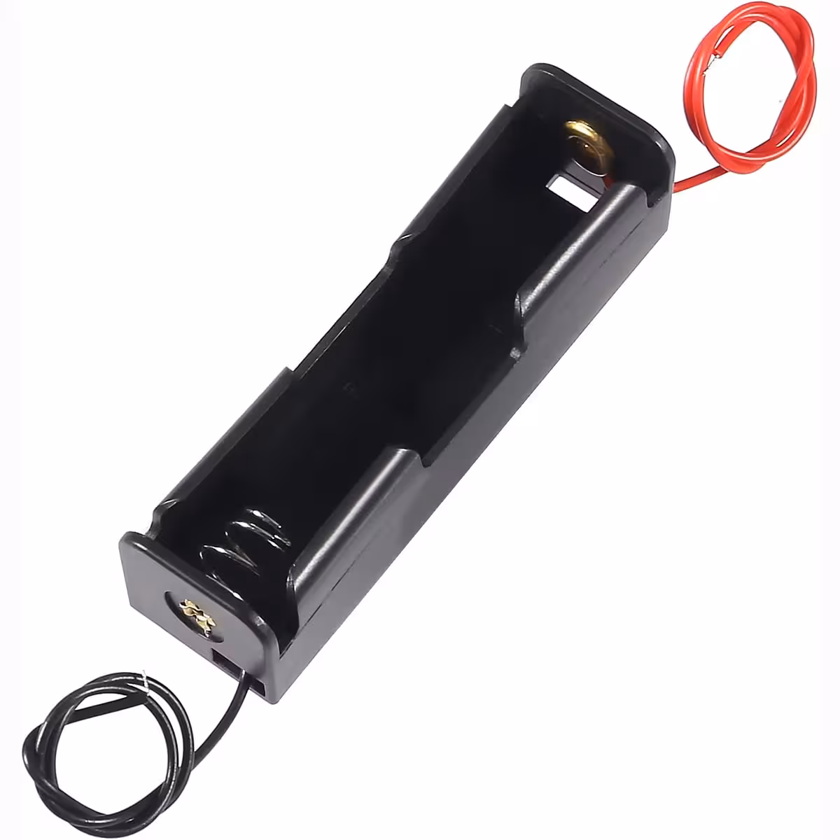 18650 batterijhouder met rode en zwarte draden