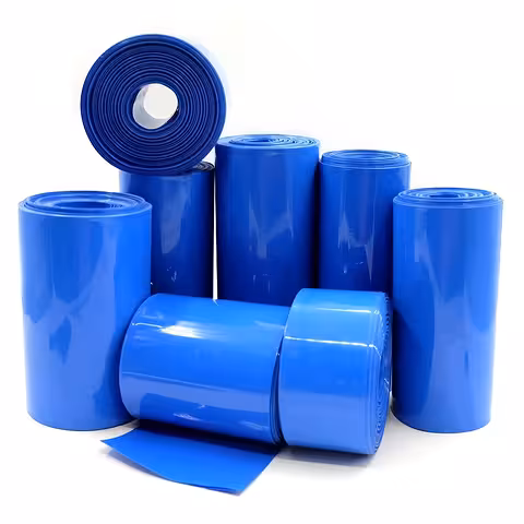 Blauwe krimpslang rol van 1 meter lang
