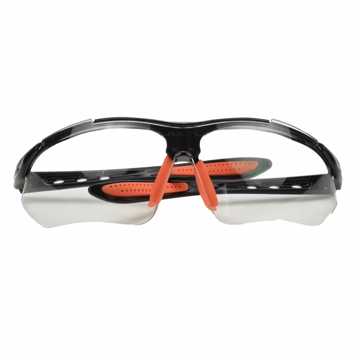 Detailopname van neuspads en oorveren van fietsbril